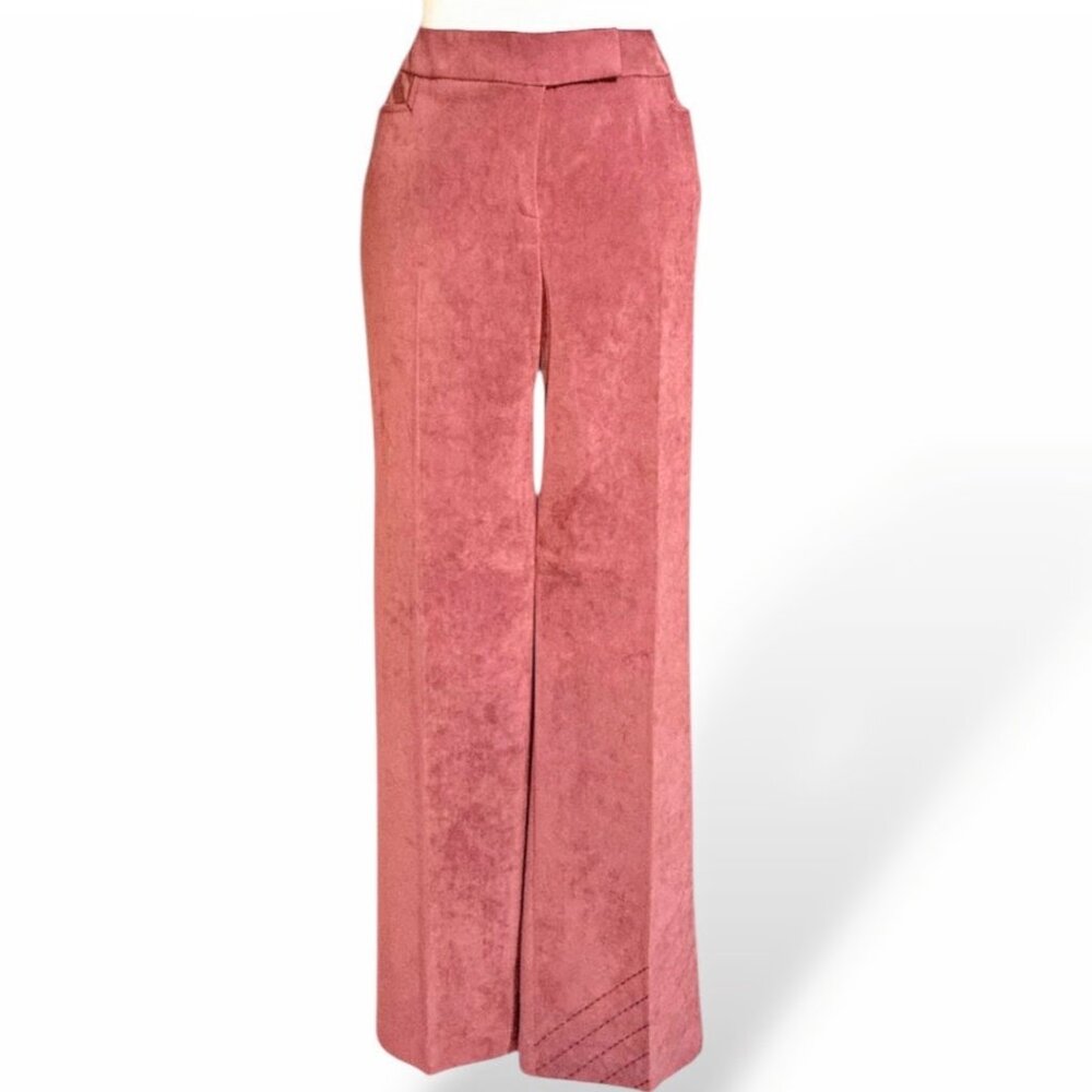 NORTON MCNAUGHTON SUEDE-LIKE HIGH RISE WIDE LEG PANTS SIZE 10 PETITE